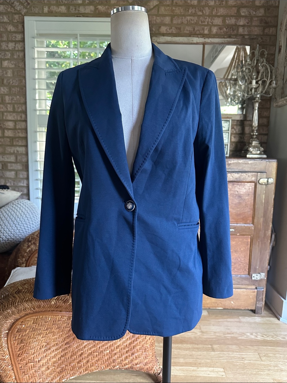 VILAGALLO LUXURY NAVY BLAZER 44 EXCELLENT